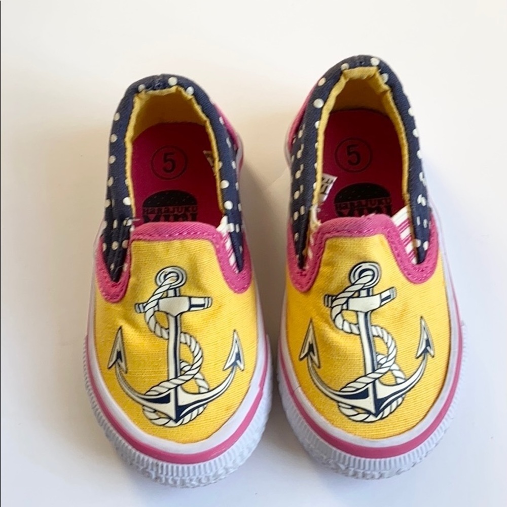Harajuka Mini Anchor Polka Dot  Slip On Sneakers Toddler Girl Size 5